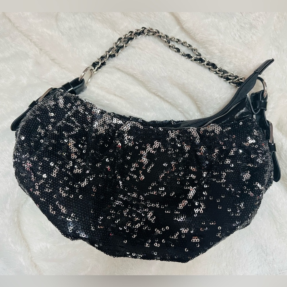 SMALL Black SEQUIN SHOULDER/Hand Bag